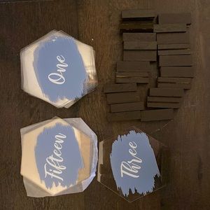 Wedding Table Numbers Dusty Blue 1-20